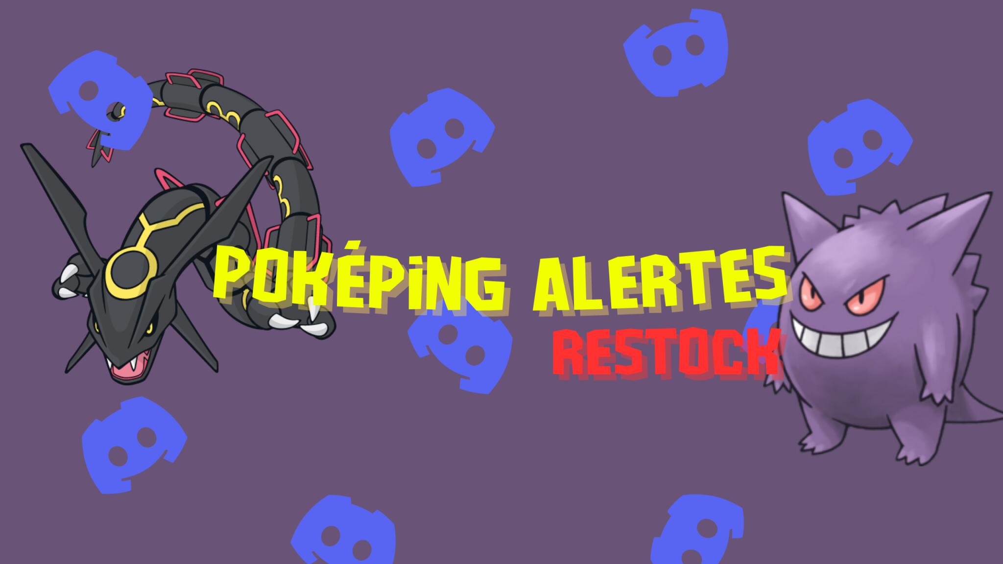 Discovery splash banner for Poképing Alertes Restock FR / EN Discord server