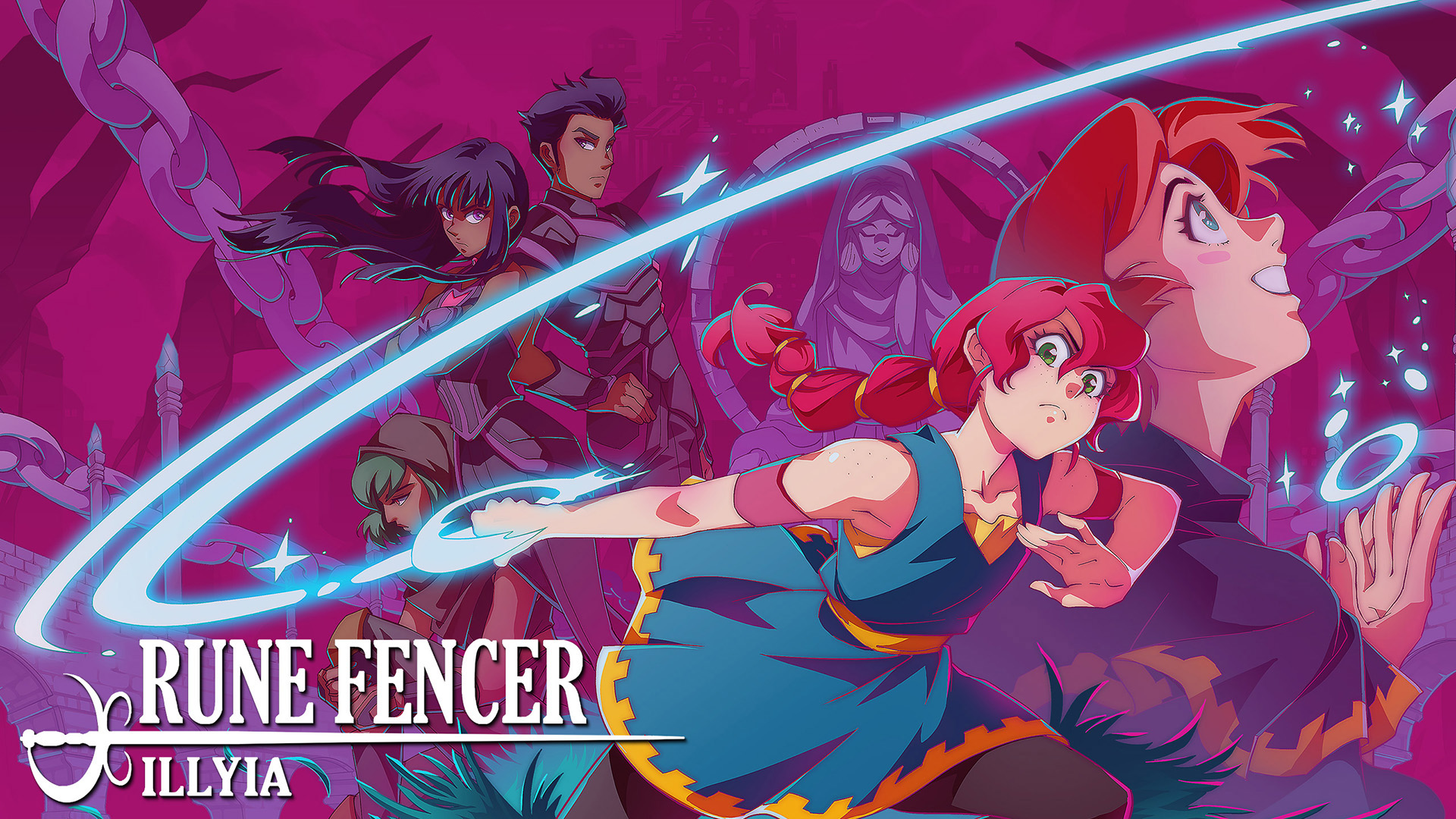 Discovery splash banner for Rune Fencer Illyia | Nootbox Games Discord server