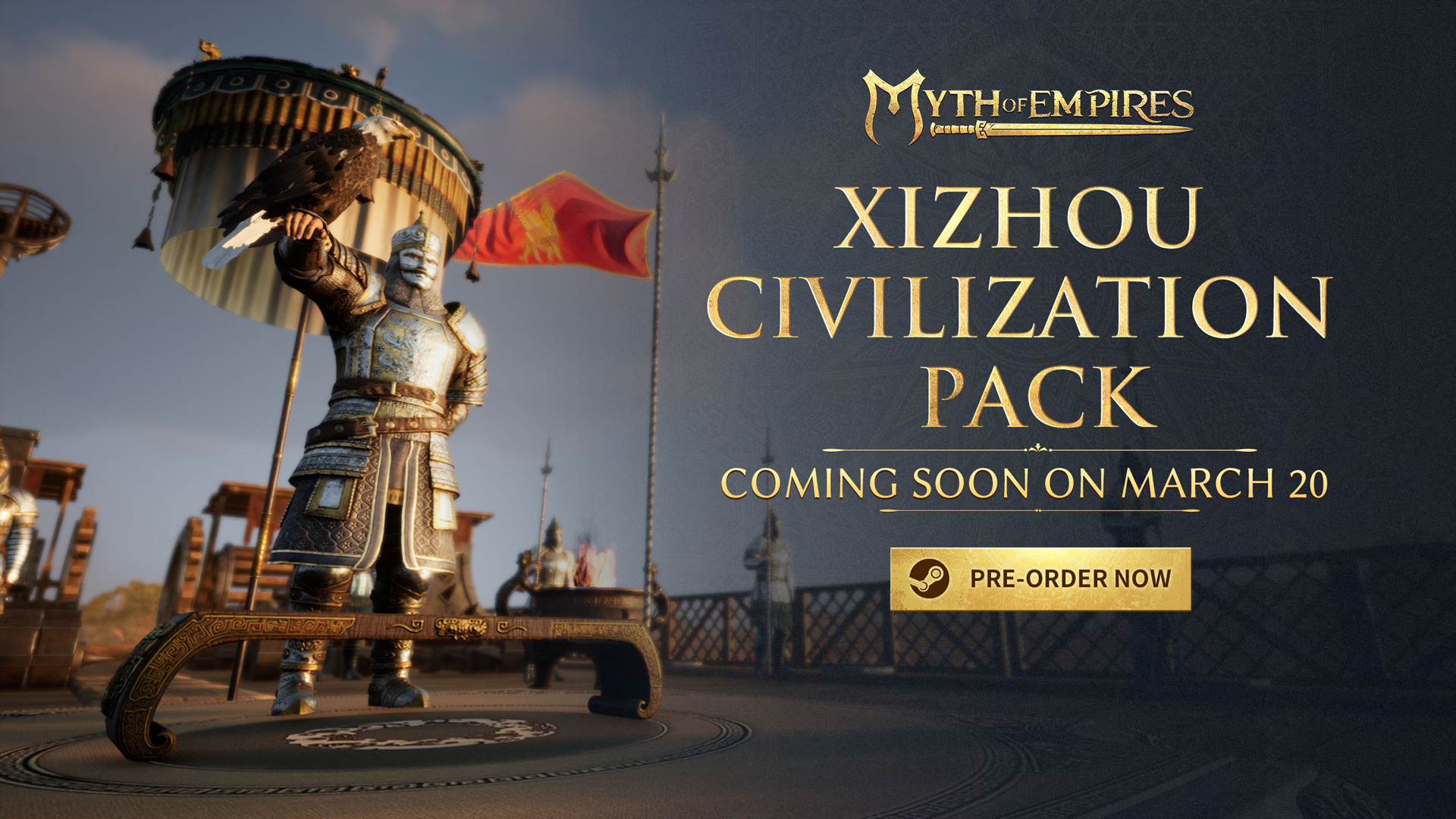 Discovery splash banner for Myth of Empires Discord server