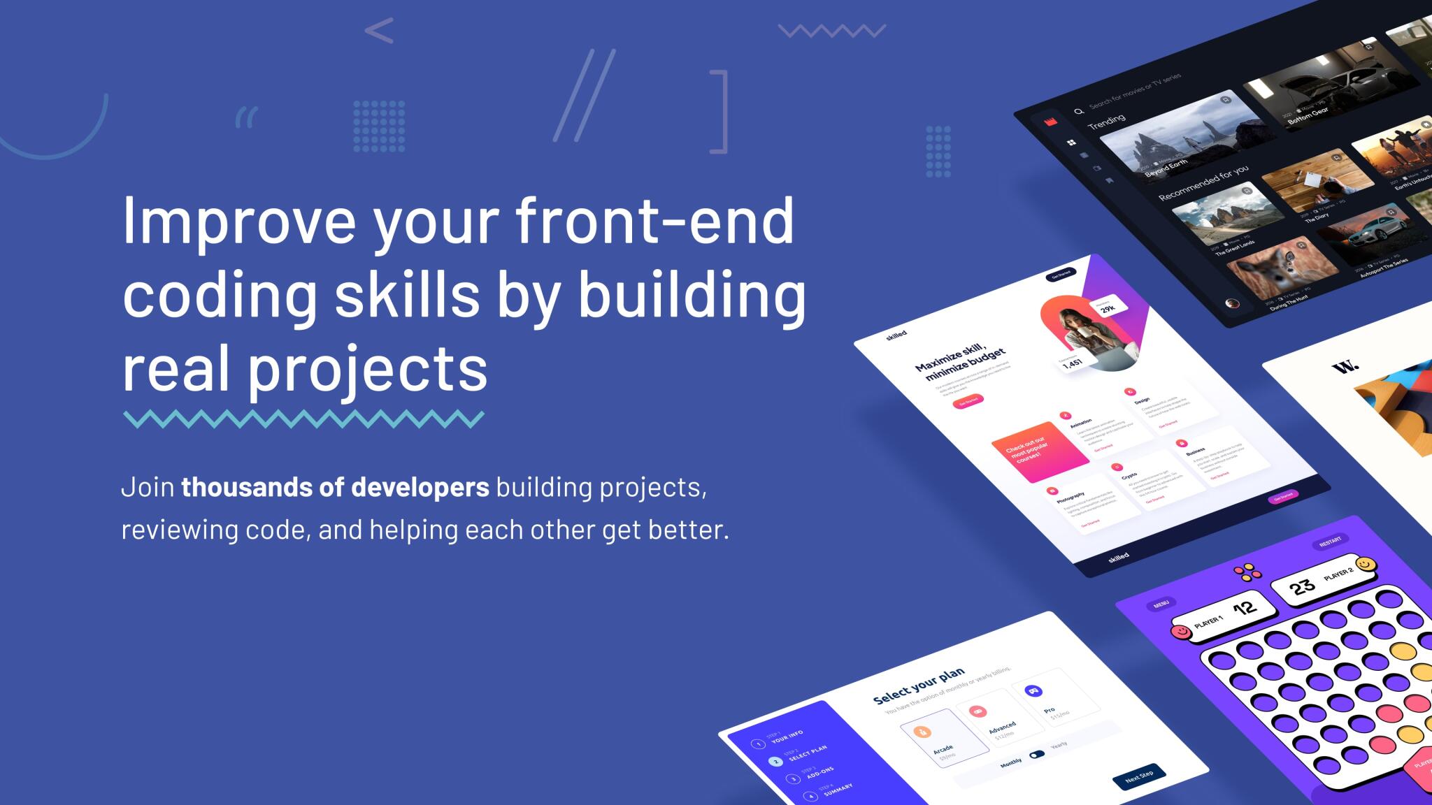 Discovery splash banner for Frontend Mentor Discord server