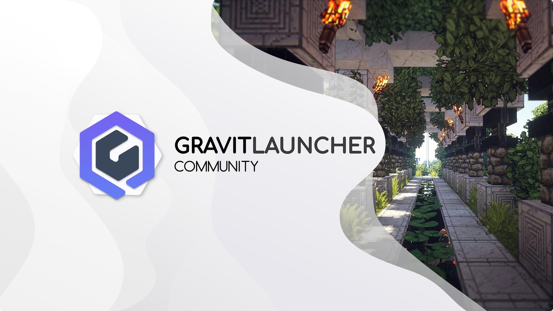 Discovery splash banner for GravitLauncher Community Discord server